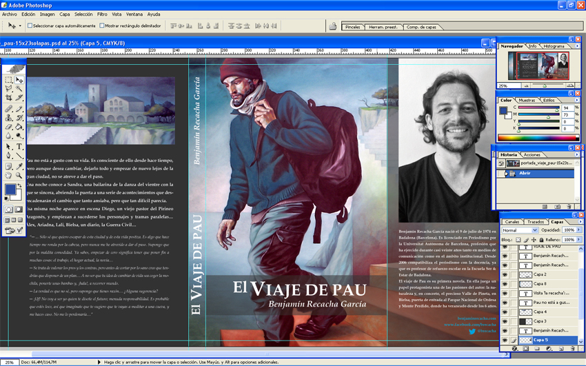 Trabajando en la cubierta del libro