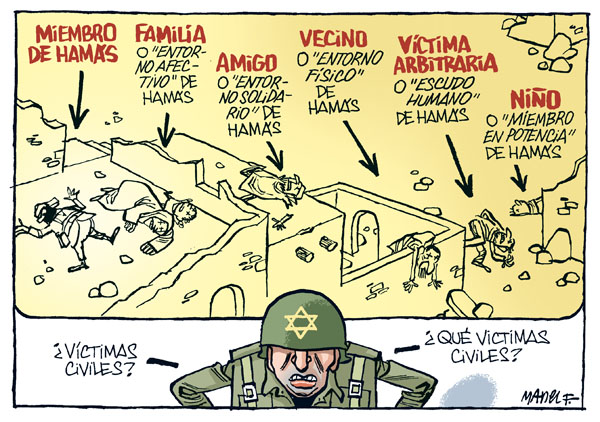 Viñeta de Manel Fontdevila sobre la masacre en Gaza.